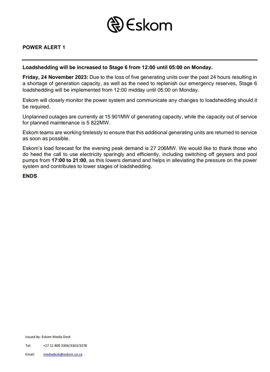 Eskom Hld SOC Ltd tweet media