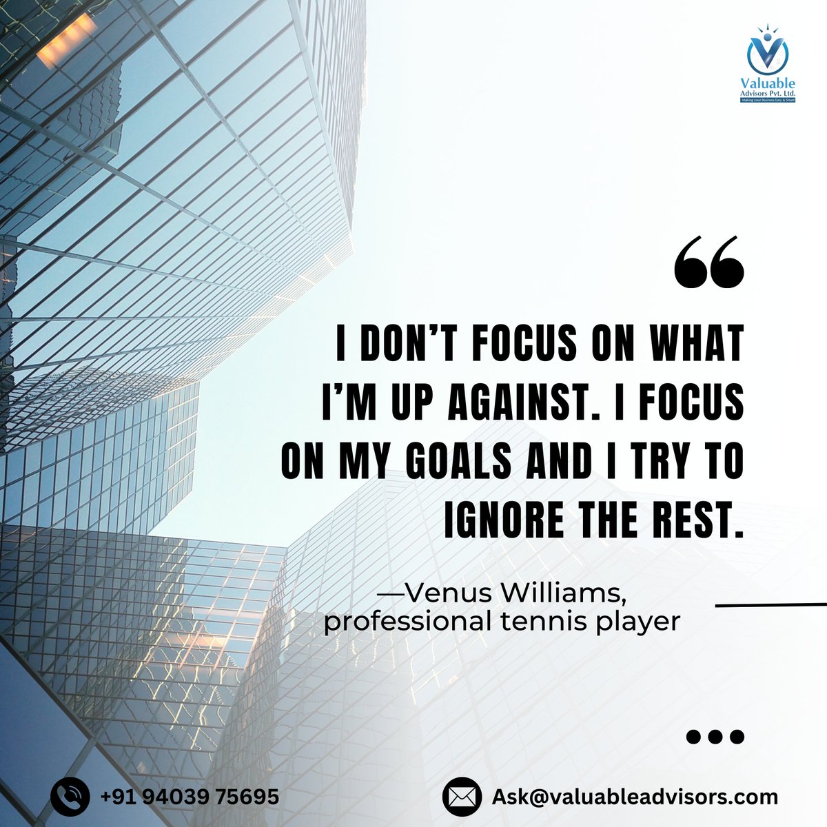 Valuable1908's tweet photo. I don't focus on what I’m up against. I focus on my goals and I try to ignore the rest. 🎯 At Code Highlights, we bring this mindset to our consulting services. Elevate your business with us! 💼✨
#BusinessConsulting  #vhapl #SuccessMindset  #FocusOnGoals #दलितों_की_दोषी_कांग्रेस https://t.co/v2GGatjtF9