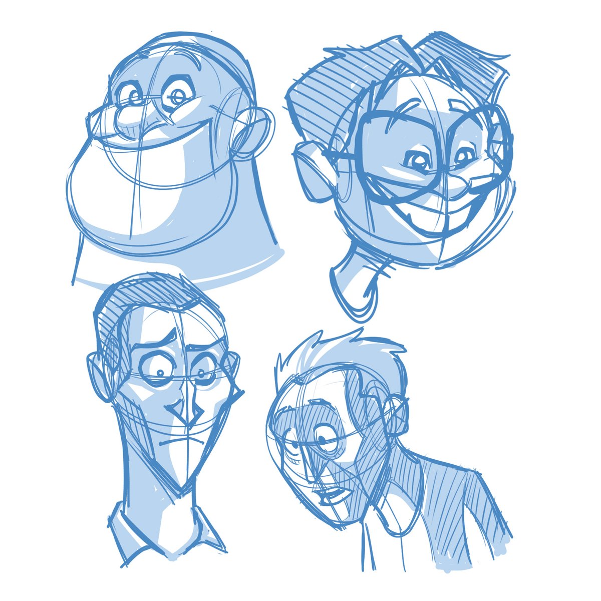 Stwivo's tweet photo. Quelques croquis pour apprendre à mes élèves comment construire une teuté.
Et ouais, je dessine pas que des personnages avec des gros pif !

#dessin #portrait #visage #face #charadesign #construction #digitalart #digitalpainting https://t.co/Q1CC0vSSwA