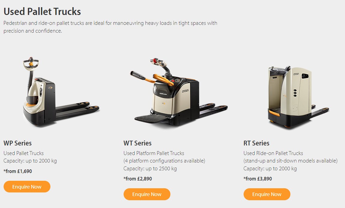 Our offer for #used #forklifts applies to pallet trucks and a wide range of other forklift models: ow.ly/vCS050Q5t8g

Our used forklift team is looking forward to your enquiries!
#Crown #Forklifts #BlackFriday
