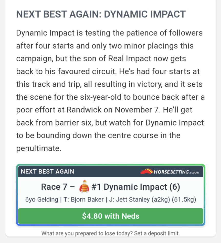 thesidelineheat's tweet photo. He's been testing the patience, but #DynamicImpact🥇✅ repays the faith for @HorseBettingAU followers. Feels like I've tipped him up every start this campaign and finally salutes. #HorseRacing 🍻 https://t.co/nw90va0FMb