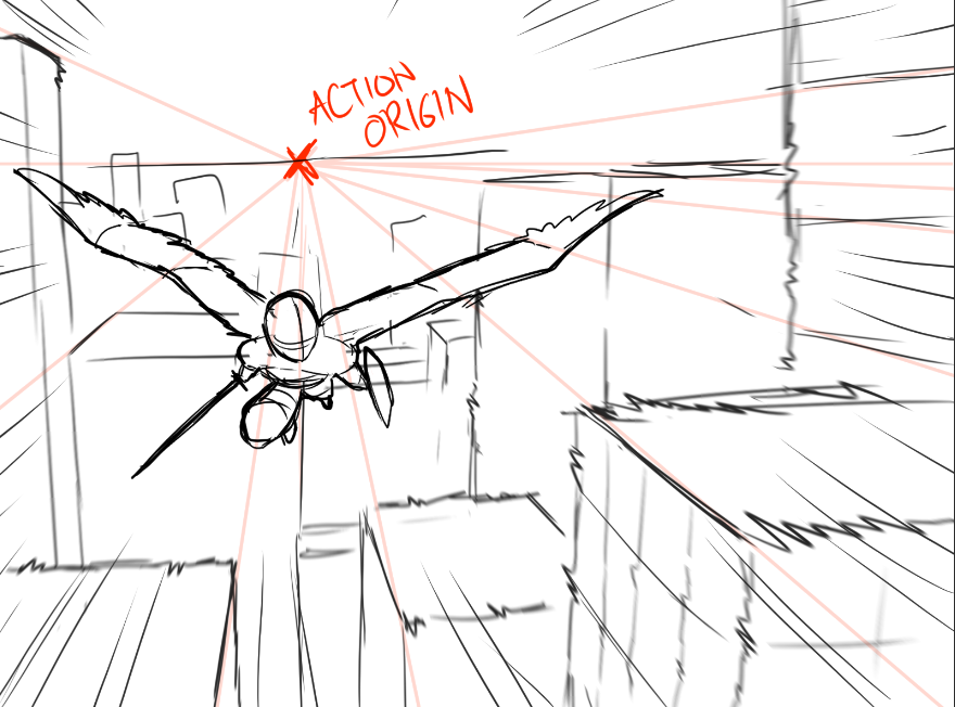 SharpShua's tweet image. #ActionArtTip: Environmental Effects(Smear/Speedlines)!
If you want your scene to follow the movement of the character, the background will be the one that will blur out due to speed. You can try using smears, speedlines, and radial blur on the environment to depict movement.