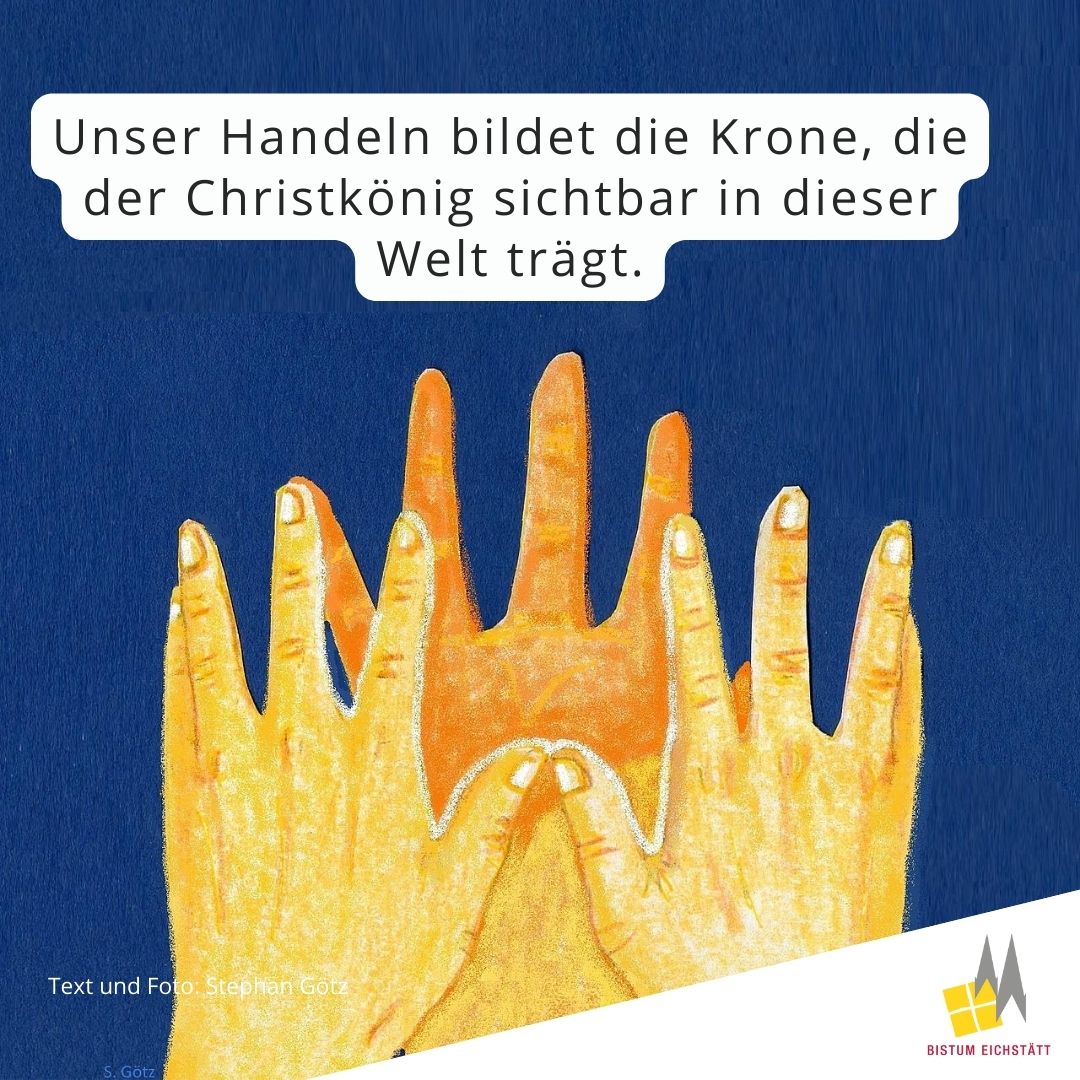BistumEichst's tweet photo. „Unser #Handeln bildet die #Krone, die der #Christkönig sichtbar in dieser Welt trägt.“
Geistlicher #Impuls von Stephan Götz, Geistliche Verbandsleitung im #BDKJ #Eichstätt
https://t.co/vxc1yysW1Q https://t.co/3sWAaQeeSu