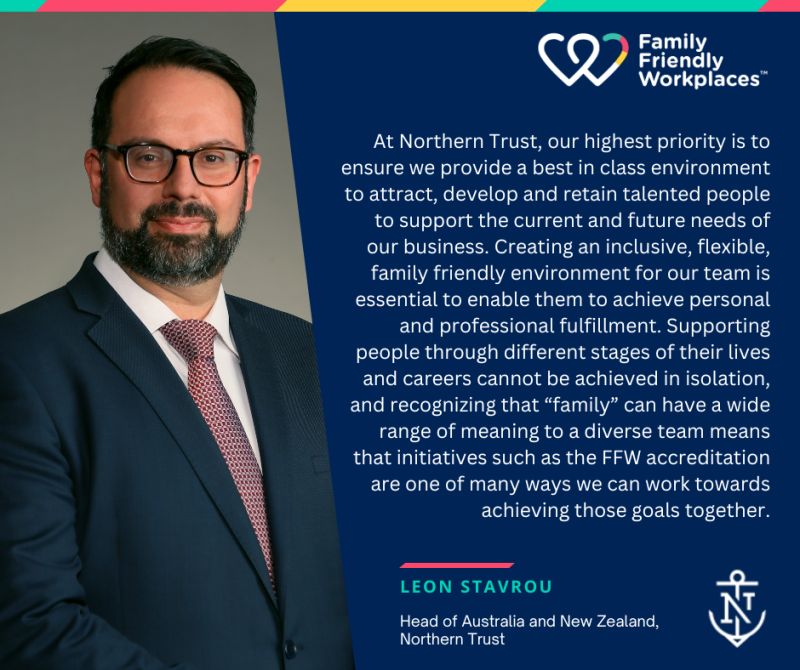 Great to see Northern Trust Australia announced as a Certified Family Inclusive Workplace by <a href="/FFWorkplaces/">Family Friendly Workplaces</a>.

We are committed to an inclusive culture where all individuals feel welcomed, respected and valued so they can fully contribute to our success.

#MadeForGreater #LifeAtNT