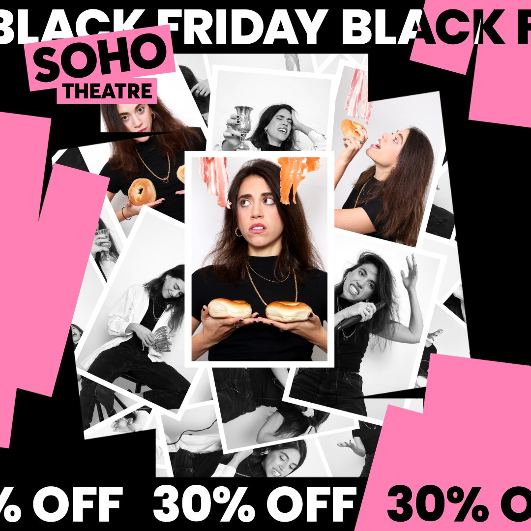Black Friday sale @sohotheatre style! 30% off tickets - offer ends midnight on Sunday! Use the code BF23 😍 sohotheatre.com/events/pickle/ #PickleThePlay #PickleAtSoho