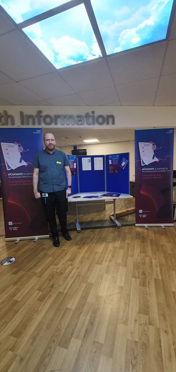 We're in the main hospital foyer raising awareness and answering any questions about the new eConsent solution. Come along if you can!