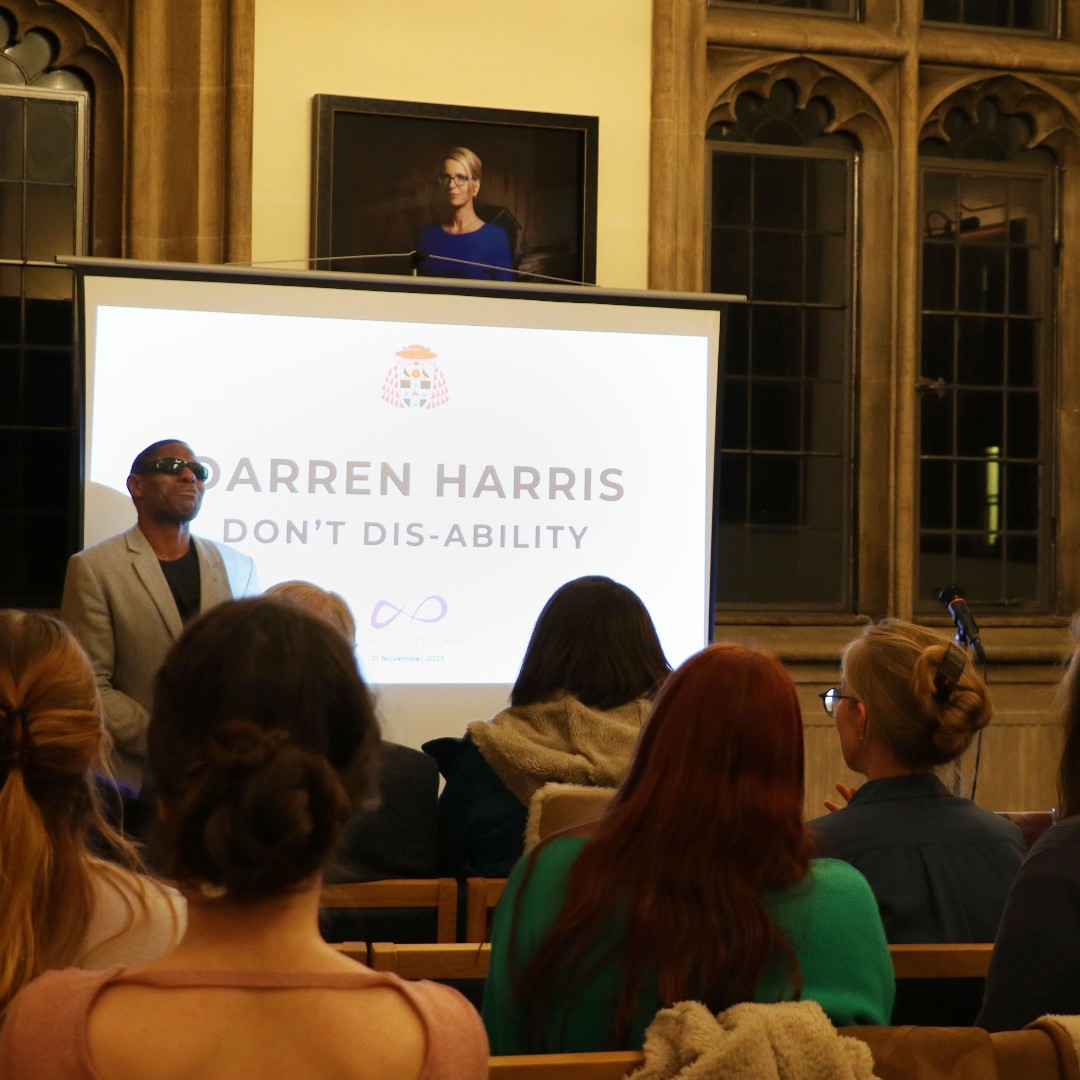 Christ Church (@chch_oxford) on Twitter photo On Tuesday we had the privilege of hearing an inspiring presentation from <a href="/DarrenHarrisGB/">Darren Harris</a> – dual Paralympian, bestselling author, and England’s most decorated and most capped blind footballer. Thank you, Darren! #UKDHM #MuChChLove
Learn more: ow.ly/N1By50QaLUg On Tuesday we had the privilege of hearing an inspiring presentation from <a href="/DarrenHarrisGB/">Darren Harris</a> – dual Paralympian, bestselling author, and England’s most decorated and most capped blind footballer. Thank you, Darren! #UKDHM #MuChChLove
Learn more: ow.ly/N1By50QaLUg