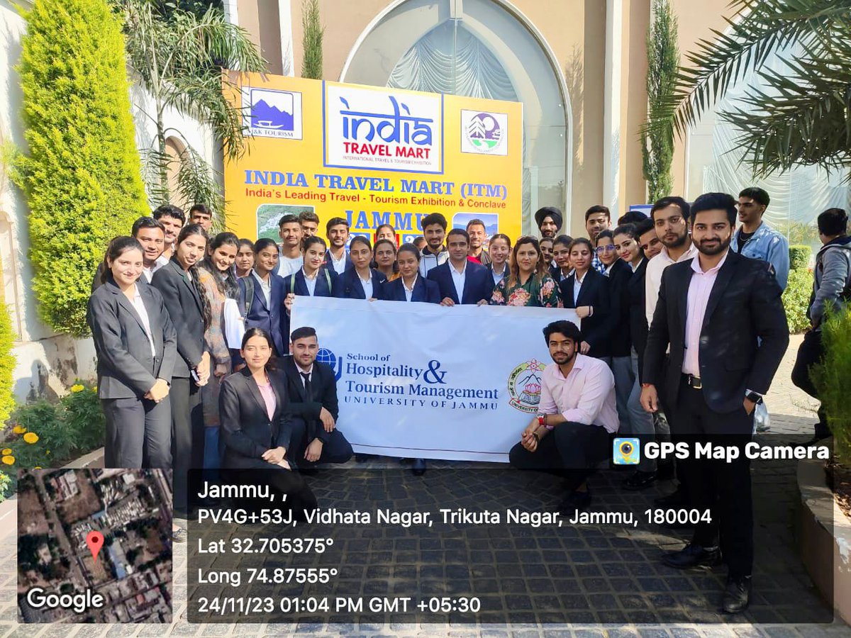 UniversityJammu's tweet photo. Students of MBA (TTM) from School of Hospitality and Tourism Management attended India Travel Mart (ITM) to build up industrial relationships and get exposure to the latest trends in the field of travel and tourism.
@OfficeOfLGJandK https://t.co/8DJHzEh2fi