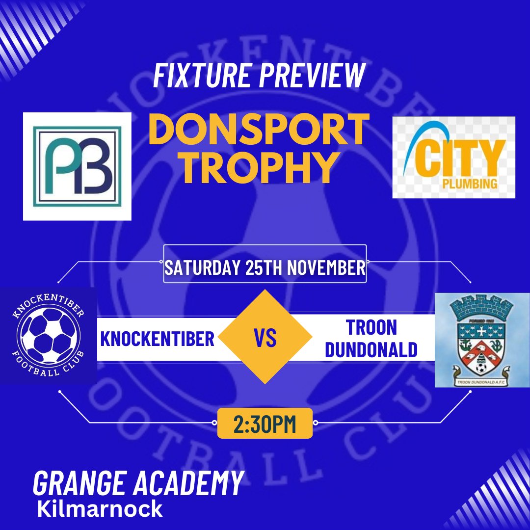 Fixture Preview 🔵⚪️

Another tough cup game this week as Tiber face Troon at the Grange in the Donsport Trophy ⚽️

#monthetiber