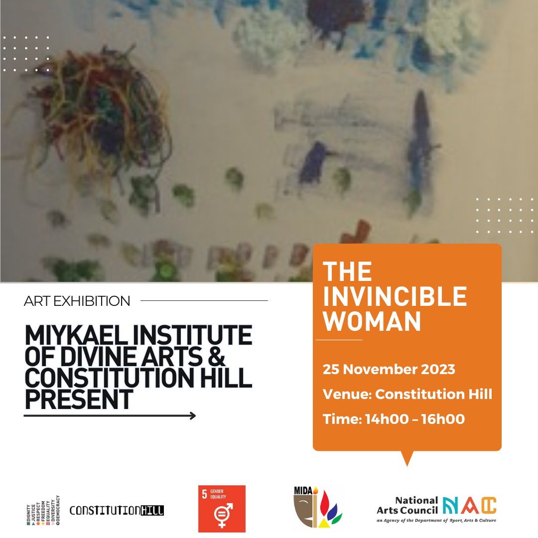 One more sleep until the exhibition opening for The Invincible Woman”, a project presented by the Miykael Institute of Divine Arts in association with ConHill. Join us tomorrow from 2pm – read more about the project here: constitutionhill.org.za/blog/the-invin… #16days #VisitConHill