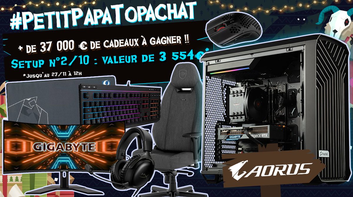 🎁 #26AnsTopAchat (@topachat) on Twitter photo Concours 🎁 #PetitPapaTopAchat 🎄
🔥 + de 37 000 € de cadeaux à gagner ! 🔥
On continue avec le #Setup2 de 3554 € ! 🔥
Pour participer
☑ #RT ce tweet
☑ Follow <a href="/TopAchat/">🎁 #26AnsTopAchat</a>
Participe aussi sur Insta / TikTok / Discord / Facebook
➡ topachat.com/p/content/conc…
🍀 TAS le 27/11 à 12h Concours 🎁 #PetitPapaTopAchat 🎄
🔥 + de 37 000 € de cadeaux à gagner ! 🔥
On continue avec le #Setup2 de 3554 € ! 🔥
Pour participer
☑ #RT ce tweet
☑ Follow <a href="/TopAchat/">🎁 #26AnsTopAchat</a>
Participe aussi sur Insta / TikTok / Discord / Facebook
➡ topachat.com/p/content/conc…
🍀 TAS le 27/11 à 12h
