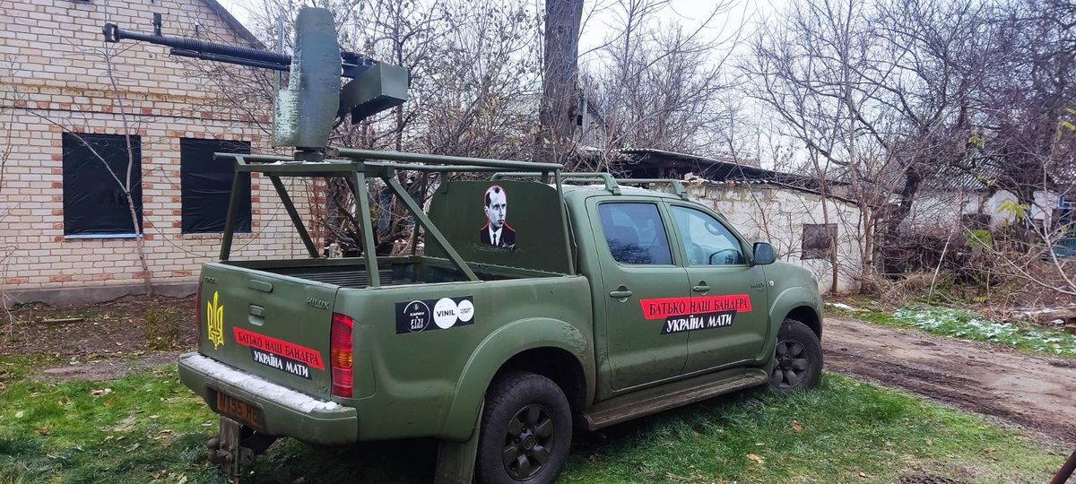 carforukraine's tweet photo. The #fellamobile arrived to the positions and now will be guarding the East of Ukraine with #DShK machine gun Massive thanks to Vinil Agency - a local concert organizer who invested their profit into the defense of our country 🇺🇦.  #ResponsibleBusiness #NAFO https://t.co/PH1kFqelOe