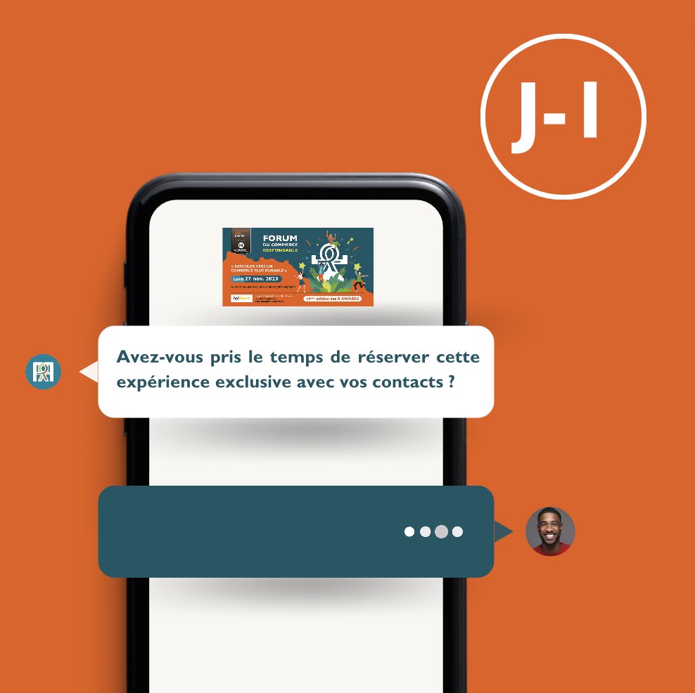 ❗️ J-1❗️ 

❗️Rejoignez le Forum du Commerce Responsable❗️

💥 Avez-vous votre place ? Stimulez la curiosité, inscrivez-vous : lnkd.in/dTwyn3Qt

🌐 Tissez des liens, élargissez vos connaissances, partagez vos idées.

🚀 Inscrivez-vous maintenant : lnkd.in/dTwyn3Qt