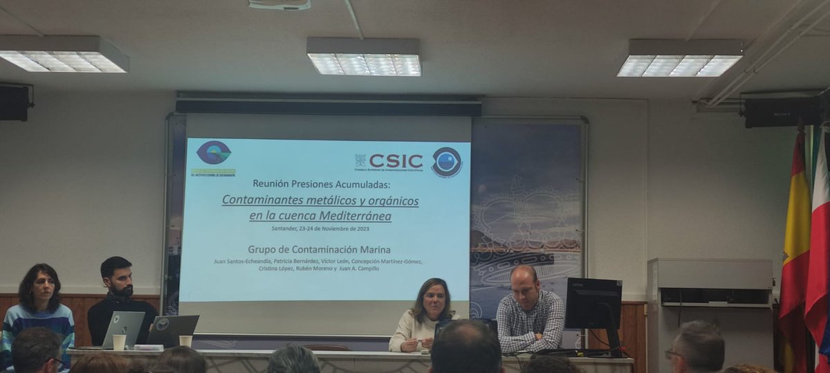 Varios compañeros de #IEOVigo participaron en el Taller de presiones acumuladas y cambio climático de las #ESMARES en la Escuela Náutico-Pesquera de Santander Se evaluaba el efecto acumulado de las presiones antropogénicas sobre los hábitats