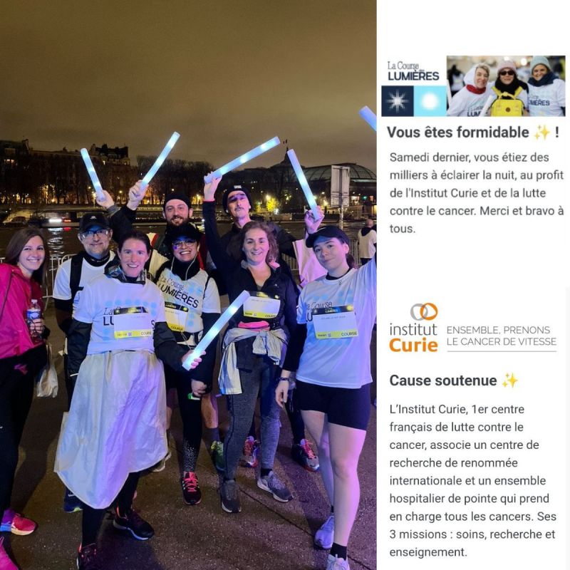 🏃‍♀️ Pastelle a couru pour <a href="/institut_curie/">Institut Curie</a> et la lutte contre le cancer 

👏 Cet évènement solidaire qui a rassemblé plus de 11 000 participants a permis de récolter 215 000 € de dons.

👉 lnkd.in/dYxUfyV

#coursedeslumières #engagement #intitutcurie #luttecontrelecancer