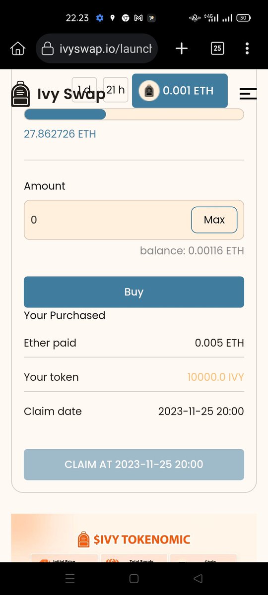Meta Expraw || anoma || gnoma || (π§ββοΈ,π§ββοΈ) (@metaexpraw) on Twitter photo <a href="/IvySwap_io/">Ivy Swap π</a>
π₯³I just bought it in the first hour, don't miss it
π₯ $IVY COMMUNITY PRESALE (AKA FIRE SALE) LIVE NOW
π«JOIN NOW: ivyswap.io/launch?ref=0x2β¦
β Start: November 23, 1PM UTC β’ β End: November 25, 1PM UTC
π« Soft cap: 25 ETH
π« Min buy: 0.005 ETH
π«Max buy: 2 ETH <a href="/IvySwap_io/">Ivy Swap π</a>
π₯³I just bought it in the first hour, don't miss it
π₯ $IVY COMMUNITY PRESALE (AKA FIRE SALE) LIVE NOW
π«JOIN NOW: ivyswap.io/launch?ref=0x2β¦
β Start: November 23, 1PM UTC β’ β End: November 25, 1PM UTC
π« Soft cap: 25 ETH
π« Min buy: 0.005 ETH
π«Max buy: 2 ETH