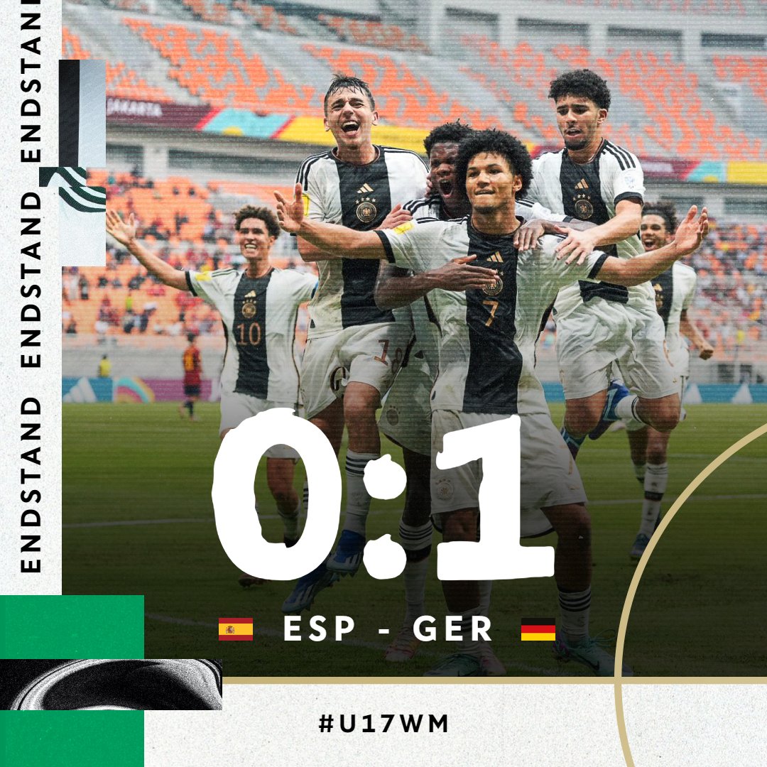 JAAAA! Die Reise geht weiter! 💪😍

Spanien bezwungen und jetzt ab ins Halbfinale mit euch, Jungs 💥
Am Dienstag um 9:30 Uhr geht es dann um den Einzug ins WM-Finale 👏

#HERZZEIGEN #U17WM #ESPGER 📸 LOC WCU17/BRY