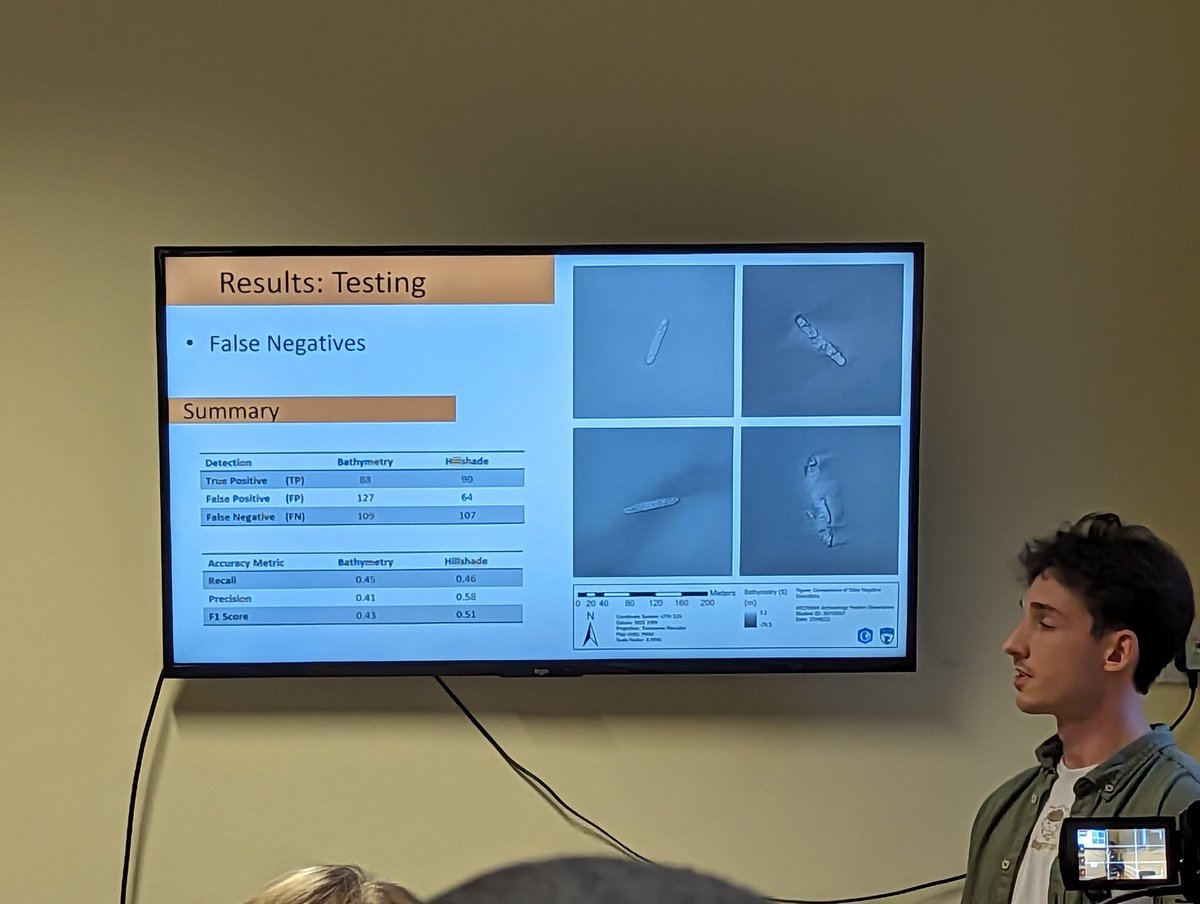Cal T. Pols exploring the results of machine learning for shipwreck detection using Open Access 1m bathymetry #caauk23 @caa_uk @CAA_Int @MEDIN_marine