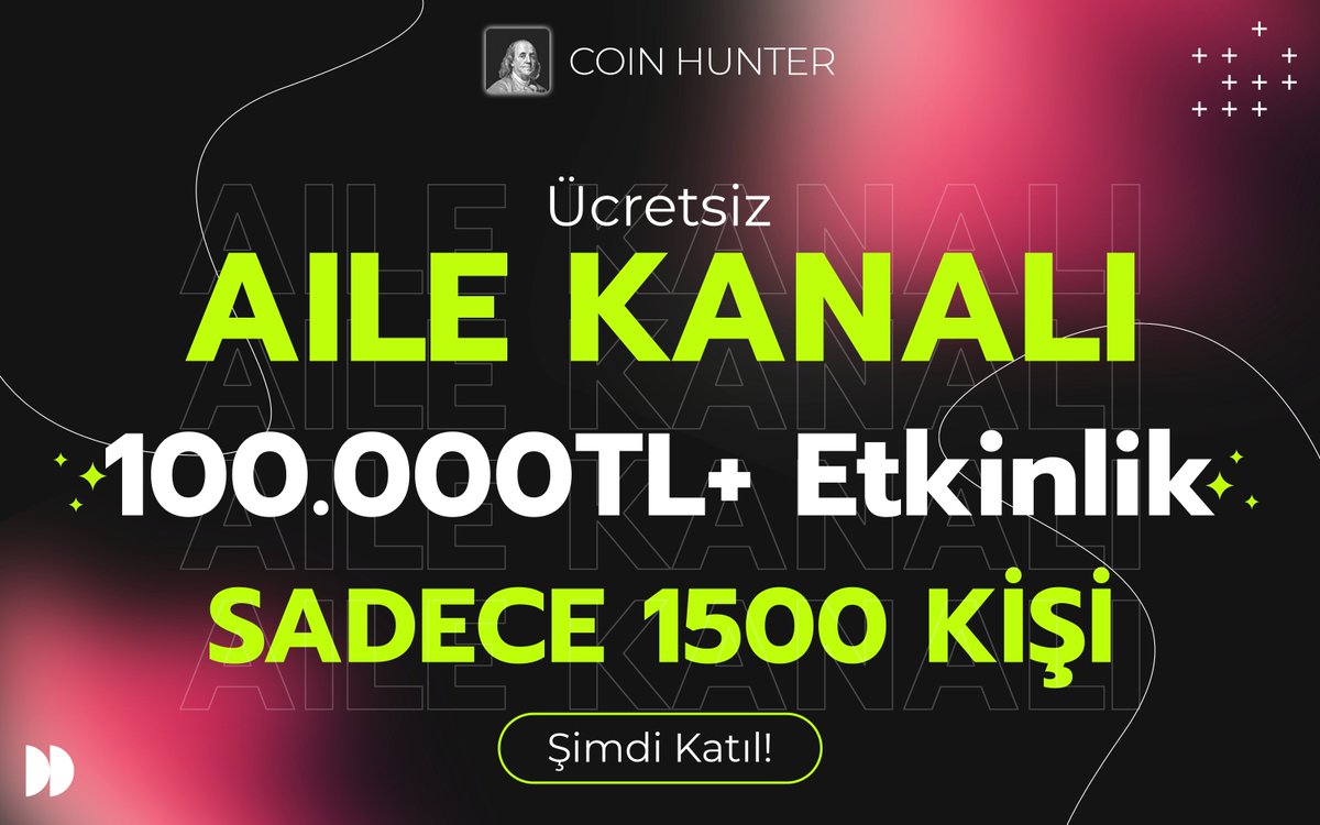 🎉 AİLE KANALIM İÇİN ALIMLAR AÇILDI

Diğer VIP kanallarına aksine girişte biz çekilişsiz herkese $15,000 ve kurayla yüzbinlerce TL dağıtıyoruz.

⤵️Buradan başvurabilirsiniz.
forms.gle/NtAbHYiQd8TwJe…

Kontenjan dolunca form kapanacaktır.