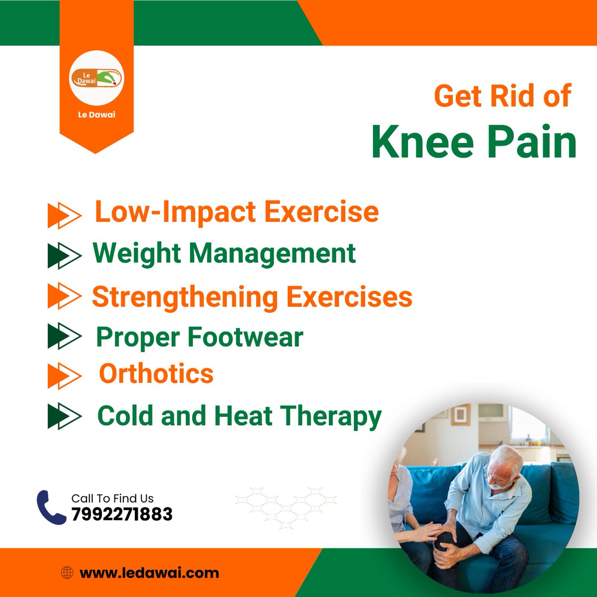 ledawai4365's tweet image. Get Rid of Knee Pain:-
* Low-Impact Exercise
* Weight Management
* Strengthening Exercises
* Proper Footwear
* Orthotics
* Cold and Heat Therapy

#weightmanagement
#strengtheningexercises 
#orthotics 
#ledawai