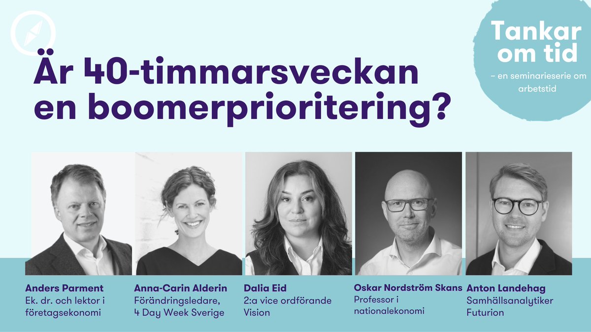 Välkommen på vårt andra seminarium om arbetstid. Vi tar sikte på hur den tekniska utvecklingen och förändrade värderingar skapar nya förutsättningar i arbetslivet🗓️7/12 🕑14-15:30 📍 TCO-Huset, Linnegatan 14, 📩 seminarium@futurion.se 💌 shorturl.at/iqGKO