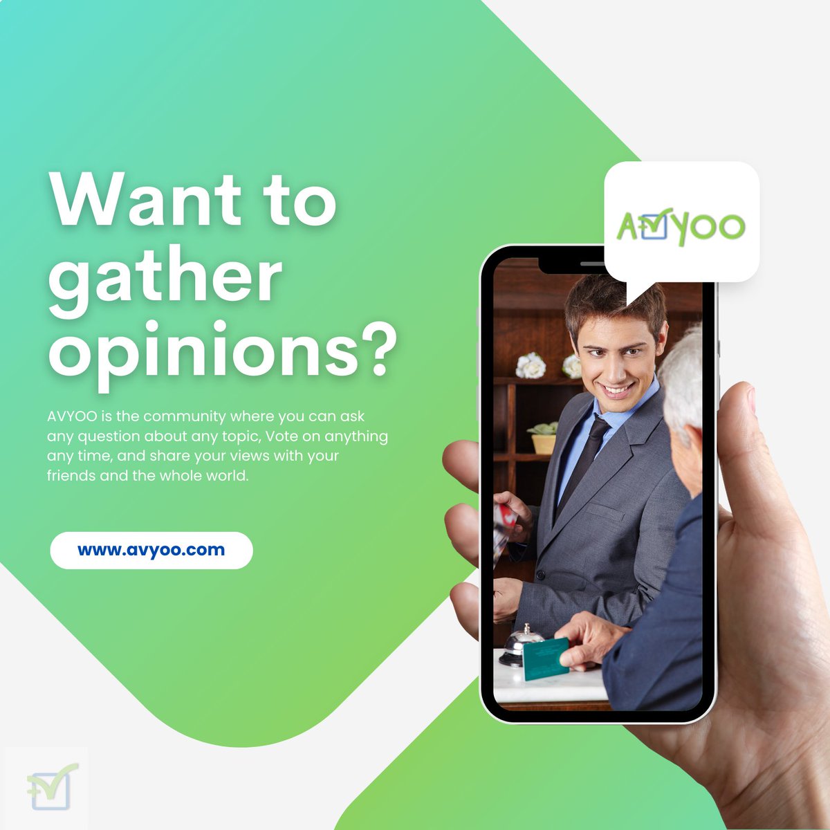 AvyooA's tweet photo. 🤷‍♂️Want to gather opinions?

AVYOO✅ is the community 🚀💬 where you can ask any question💡 about any topic🎯 Vote🗳️ on anything any time, and share 🗣️💭your views with your friends and the whole world🌍
Share your thoughts below or join me on https://t.co/wk2VDFFvxr 📲 https://t.co/2Hgm52ht1q