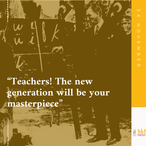 HKFTradeFairs's tweet photo. ‘’Happy Teachers' Day to all our teachers who give meaning to our lives with their incomparable labor.’’
#HkfTradeFairs #24November #TeachersDay https://t.co/uAEs6cYO9r