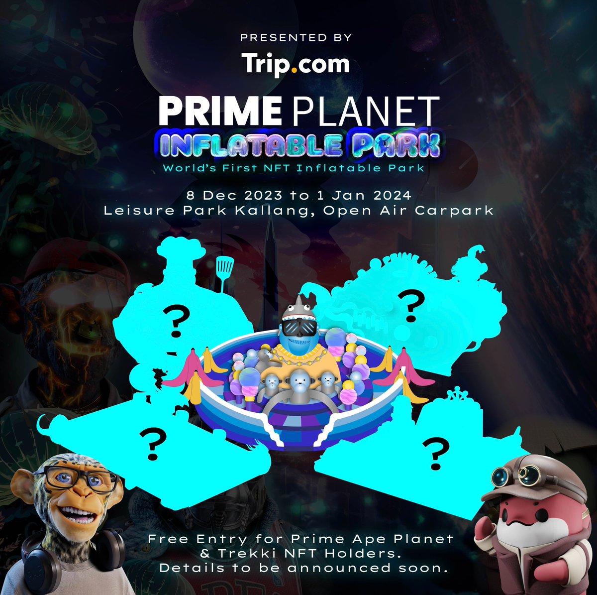 Join SG's 1st NFT Inflatable Park at Kallang Leisure Park, 8 Dec '23 - 1 Jan '24!  Enjoy 15 inflatables, 11am-9pm daily. Tickets from S$25. <a href="/TrekkiNFT/">Trekki NFT</a> holders admit for free!

😍Book Now at: trip.com/t/PPInflatable

#tripcom #tripcomsg #primeplanetinflatablepark #primeapeplanet