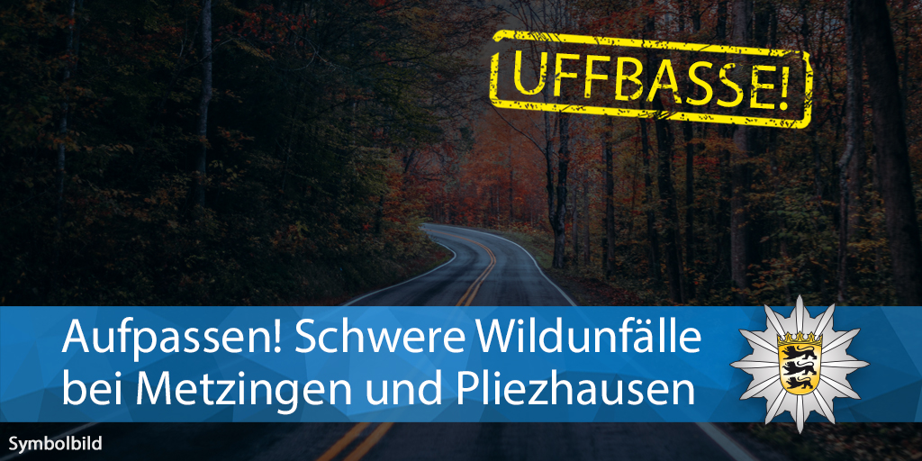 PolizeiRT's tweet image. +++ ACHTUNG +++

#uffbasse ❗🦌🐗❗

#Wildunfälle

Gestern gab es bei #Metzingen und #Pliezhausen schwere #Unfälle wegen 🔀 #Wildwechsel.

Alle Infos: presseportal.de/blaulicht/pm/1…