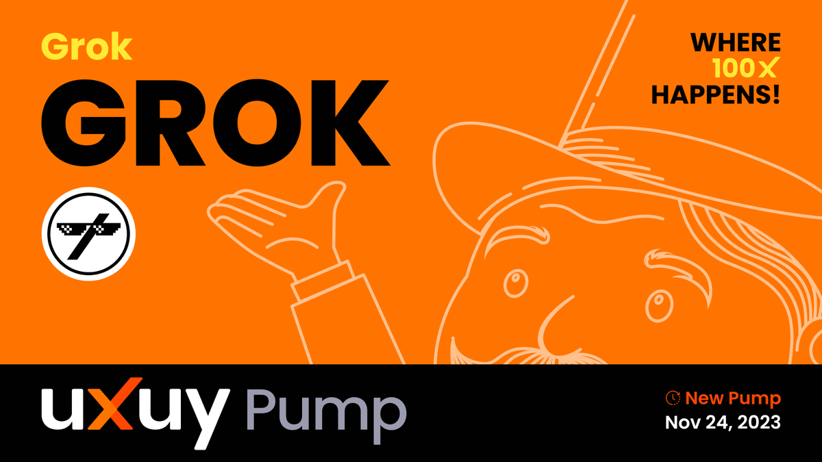 New pump airdrop event is here! $GROK is now available in the UXUY Pump  area! You can qualify for airdrops if you meet the following conditions: ✅️  Follow UXUY official Twitter ✅️