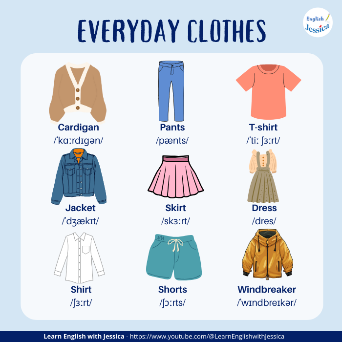 LEwithJessia's tweet photo. Let's learn Vocabulary about Clothes!
#english #grammar #LearnEnglish #learnenglishstory #englishspeakingcourse #jessicaenglish #englishrosie   #vocabulary #Englishgrammar #englishpronuciation https://t.co/ImOuGyBoGP