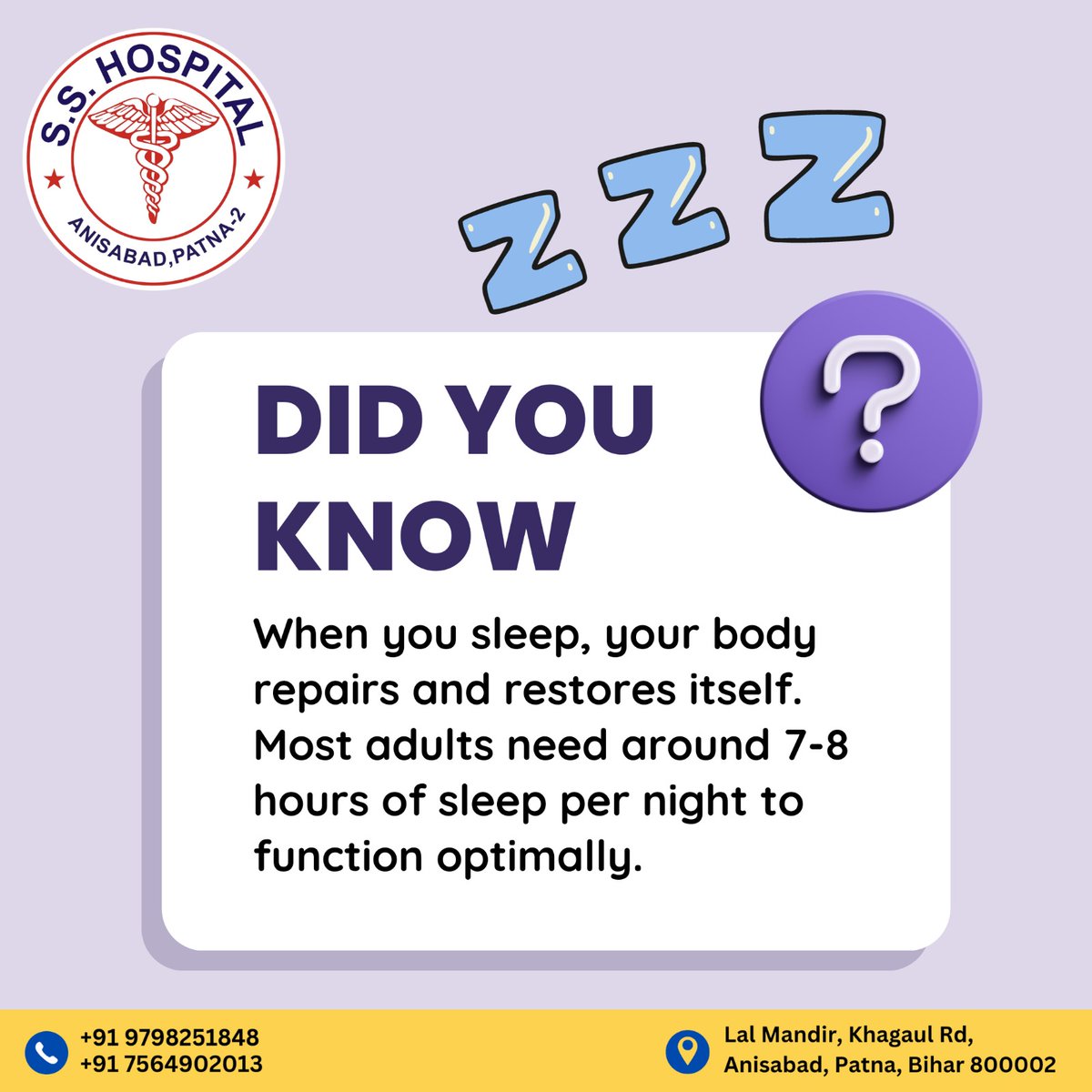healwithss's tweet photo. DID YOU KNOW THAT ??

Follow us @healwithss

#didyouknow #fridayfacts #SleepMagic #RestorativeSleep #BodyRepair #WellnessRecharge #GoodSleepHabits #HealthySleep #SleepWellLiveWell #BodyRestoration #NightlyHealing #SelfCareEssentials #WellnessWisdo #sshospitalanisabad #patna https://t.co/23mPOPGIFB