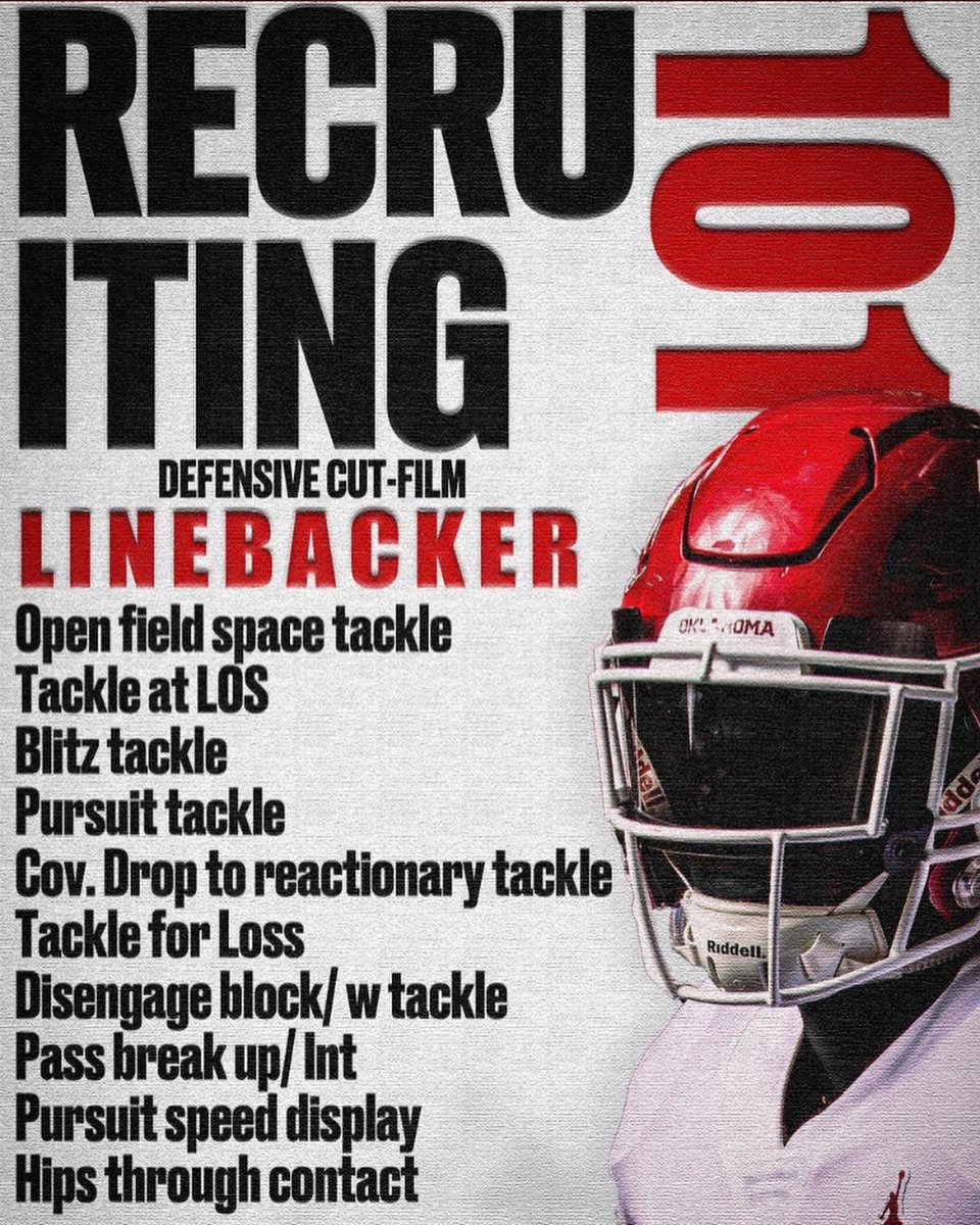 Good Morning

Where are my Sideline to Sideline, hit stick tacking machine, Linebackers at??

Drop 🎥 Varsity/JV Film

(Only LBs please, for recruiting purposes when coaches/scouts look at thread)

24’ 25’ 26’ 27’ 28’ 29’ 30’

Like &amp; Retweet

Make sure DMs are Open