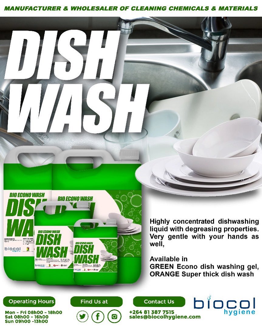 Biocolhygiene's tweet image. Dish Washing Gel 
#madebyus #namibia #windhoek #business #BlackFriday #Gaza #HappyThanksgiving #biocolhygiene #Gaza