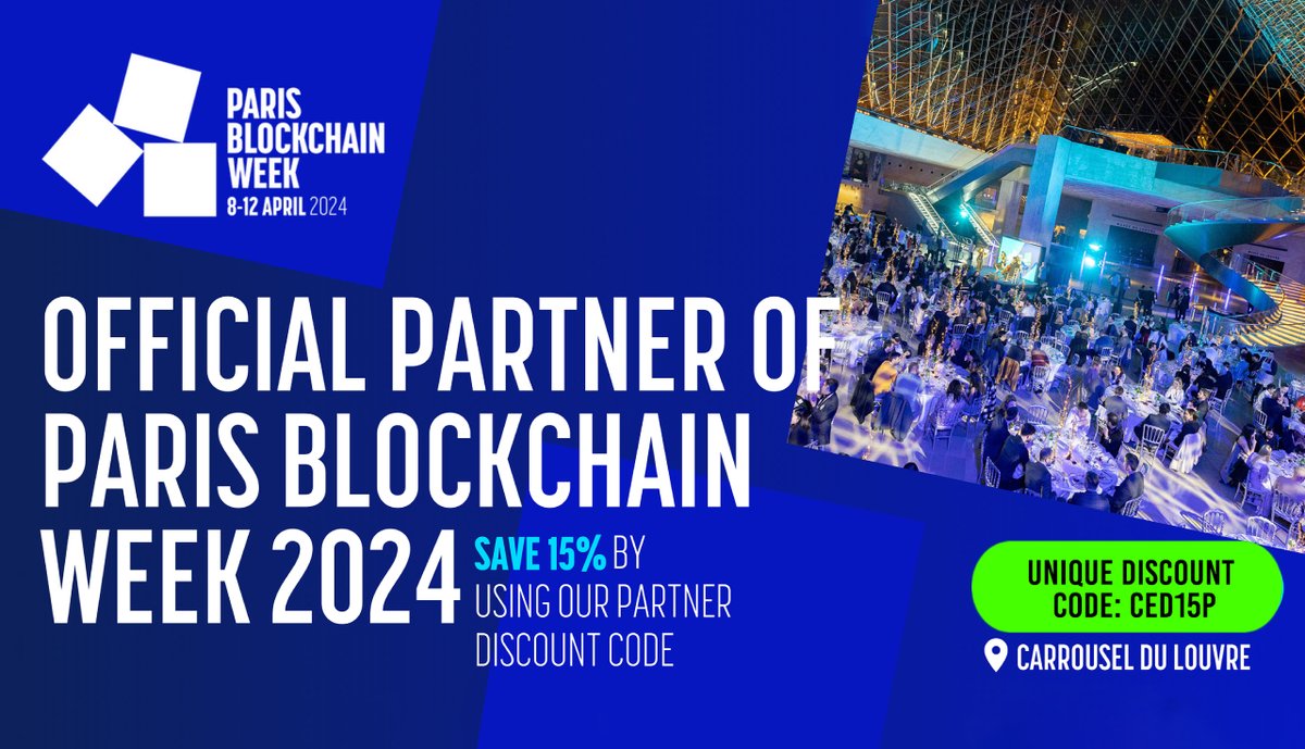 🥳We are excited to🎙announce that we are media partners for Paris Blockchain Week 2024.🇫🇷 

As a token of our enthusiasm, Coin Edition is thrilled to share a 15% discount code for Paris Blockchain Week tickets.

Participate in the next big blockchain event and meet business
