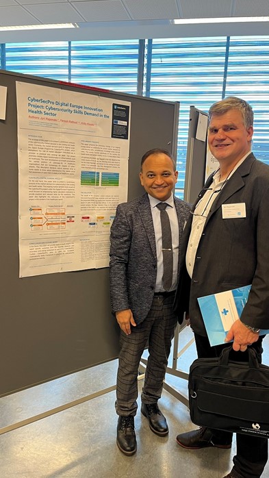 The #CyberSecPro project brings you the latest update: Our experts presented the demand for cybersecurity skills in the health sector at the #eHealth2023 Conference in Finland. Learn more: bit.ly/40Kenwt #Cybersecurity #TechInnovation #CyberSecPro #SecurityUpdates