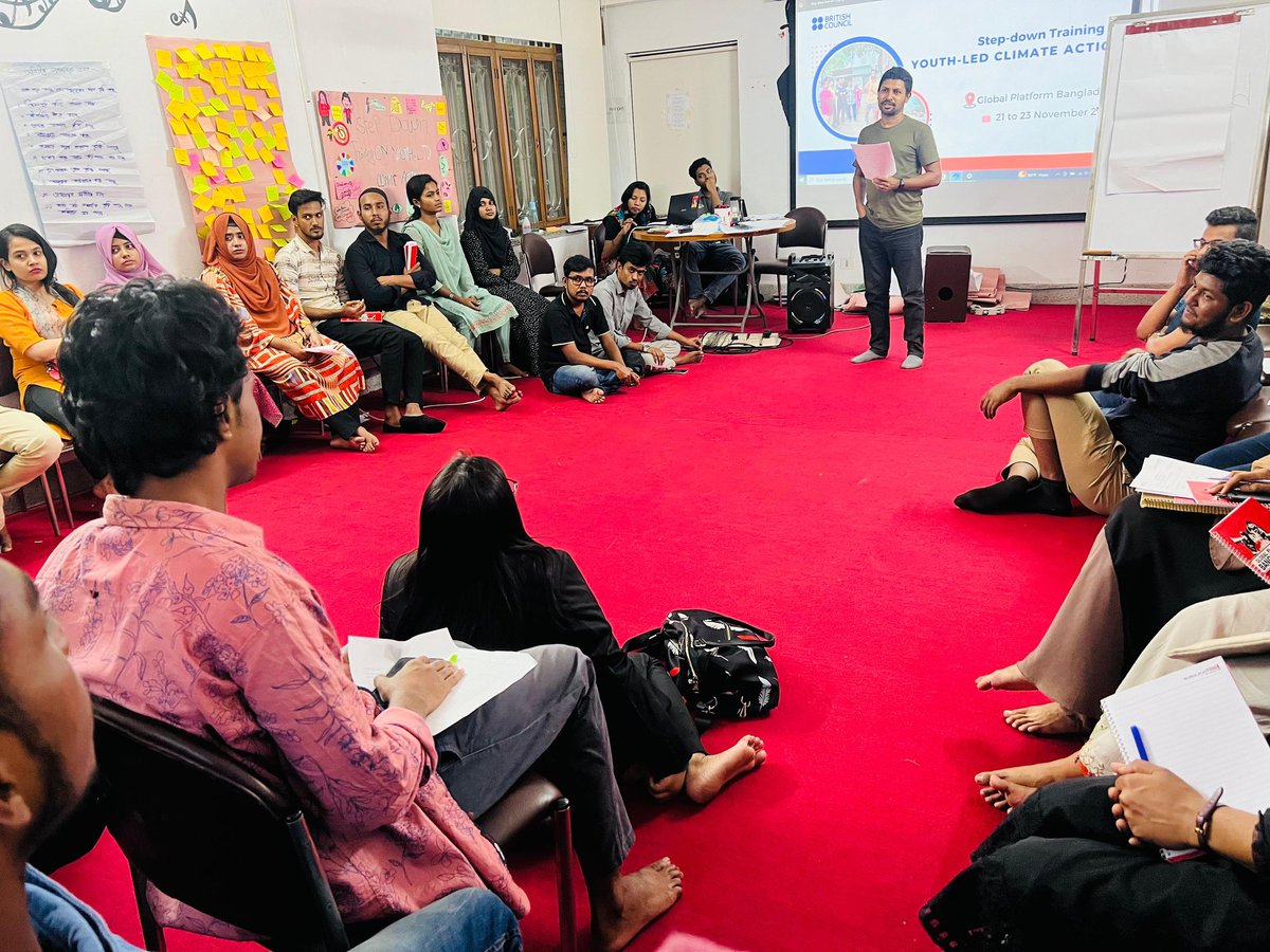 Conducting a session on what it takes to organise a #youth led #ClimateAction and how to build an active #agency to fight #climatechange and #injustice at <a href="/GlobalPlatform/">Global Platform</a> #Bangladesh