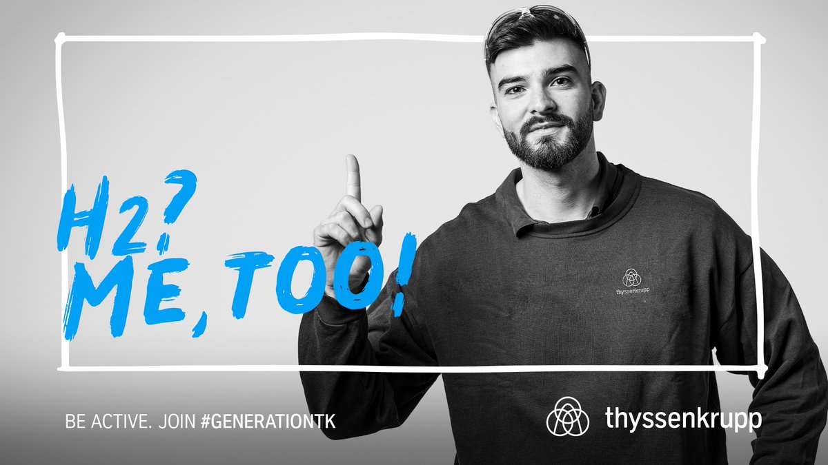 thyssenkrupp_en's tweet photo. Bright minds, innovative ideas & green #hydrogen: probably the most important resources for the #greentransformation. We at #thyssenkrupp have plenty of it! Are you ready to shape the #industry of tomorrow with us? Be active. Join #GENERATIONTK: https://t.co/jDGvDz8E8D https://t.co/tsjBzu3EBL