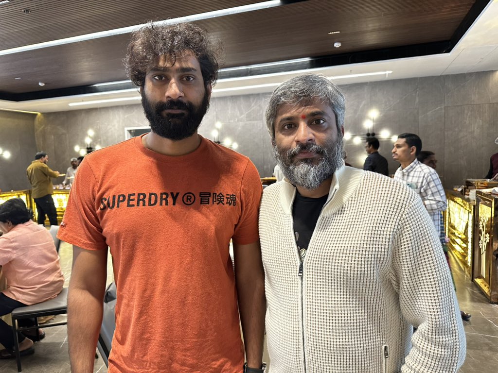 Wohoo! A fan boy moment to cherish ✅ Feels so warm & lovely to have met & be in the company of the man @hanurpudi,whose poetic cinema, amazing taste in music & sensibilities I have admired so much growing. Looking forward for your next outing sir. Love you ♥️