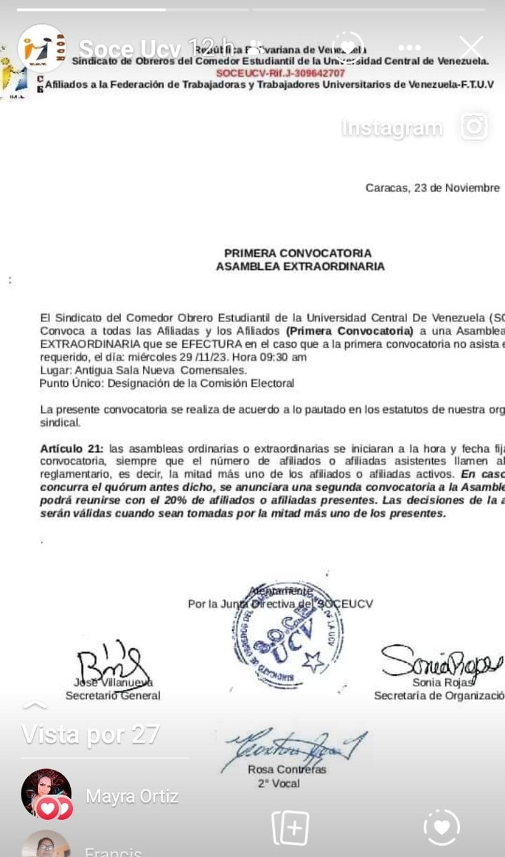 ucvsoce's tweet photo. SOCE Informa: Asamblea Miércoles 29/11/2023 https://t.co/n2TgMr6QVR