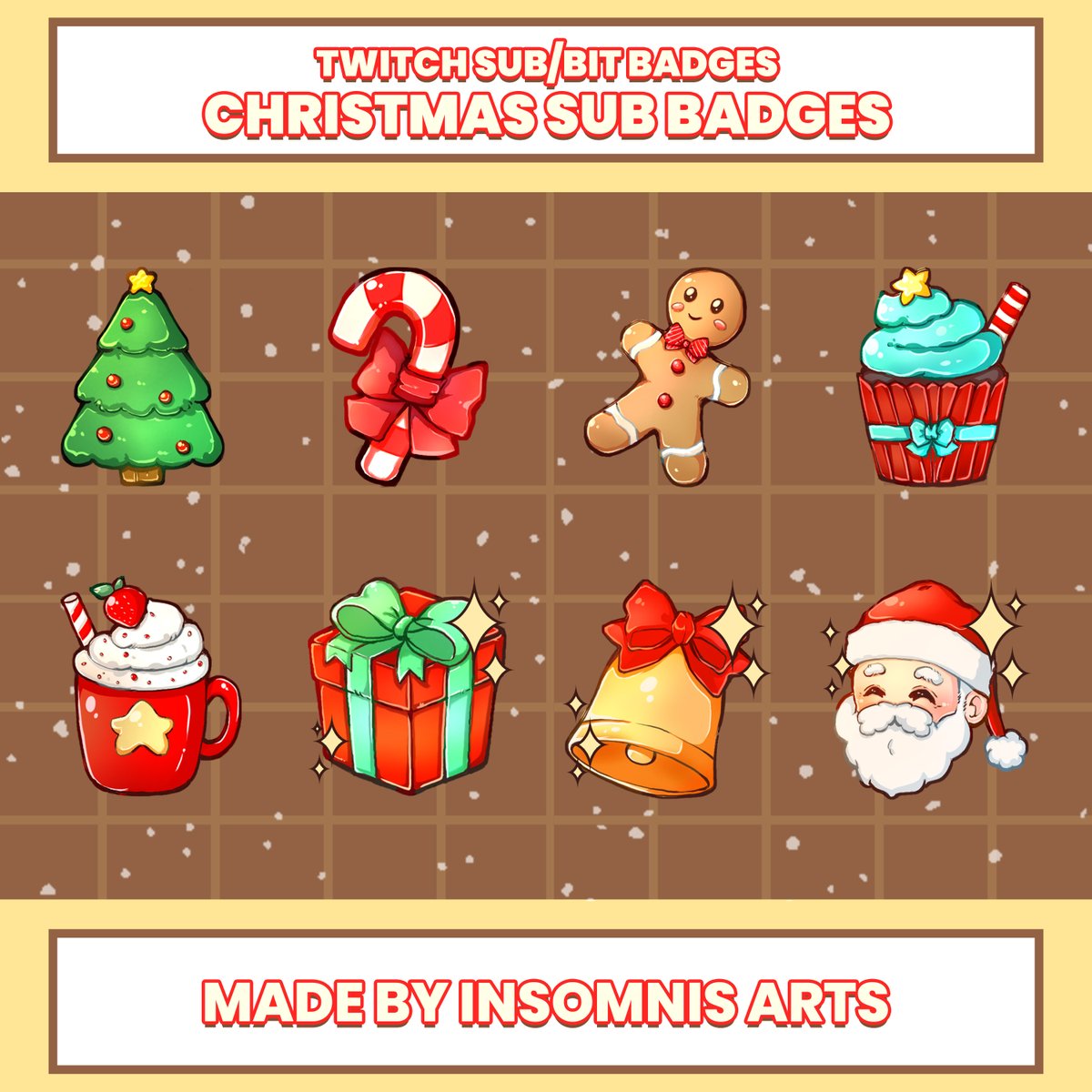 ✨⭐️Christmas is coming!! ⭐️✨Cute Christmas Twitch SubBadges/Bits! 
Now available in my etsy store!!
insomnisarts.etsy.com

#etsy #etsyshop #etsystore #etsysale #twitch #TwitchStreamers #artist #cozy