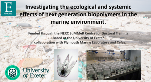#PhD opportunity Come and work with me, @HelSFindlay and @ExeterCircular and partners on the effects of novel #bioplastics in marine ecosystems. Details here: tinyurl.com/4m437f73 Deadline 16th January. @ExeterMarine @GSI_Exeter #plasticpollution #circulareconomy please RT