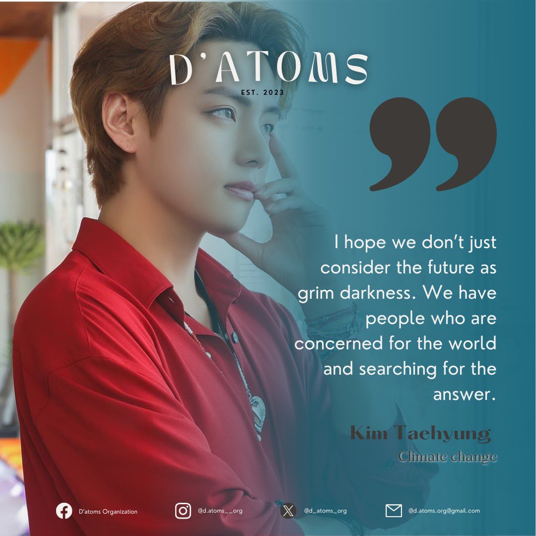 d_atoms_org's tweet photo. The well-known Korean singer from the boy band BTS has his own stand on saving our planet Earth. https://t.co/t5eWk7Utxz