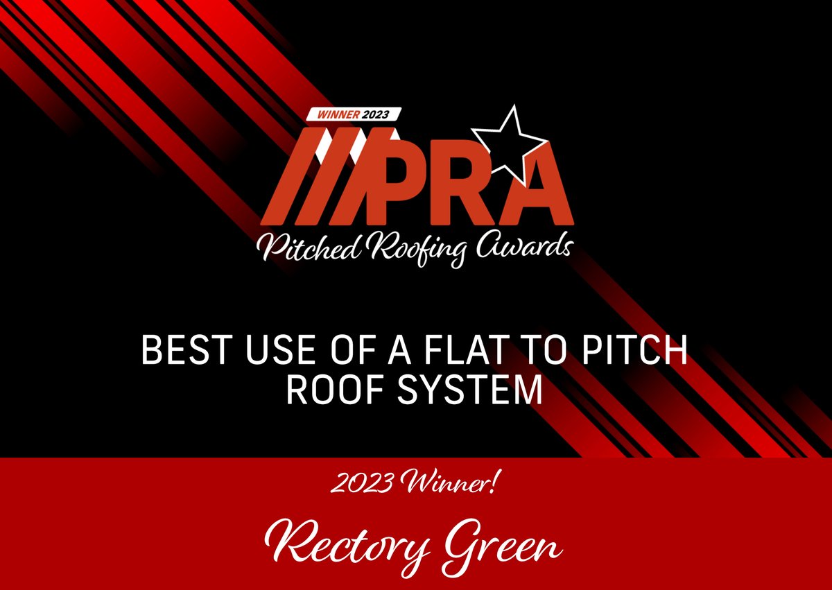 pitchroofawards's tweet image. ✨ Live from the #PitchedRoofingAwards 2023
Our first category is Best use of a flat to pitch roof system…
And the winner is… Rectory Green 🏆The judges said ‘the impact on the standard of living for residents was clearly at the forefront!’ 👏