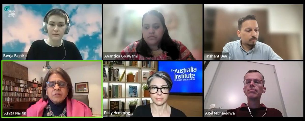 CSE_Climate's tweet photo. "The (voluntary carbon) market has to perform by societal rules that will drive transformation. We do not want the use of the market to become another instance where we do not do good for the planet and communities." - @sunitanar , DG @CSEINDIA 

From our webinar, live now! https://t.co/69FJkoFT6t