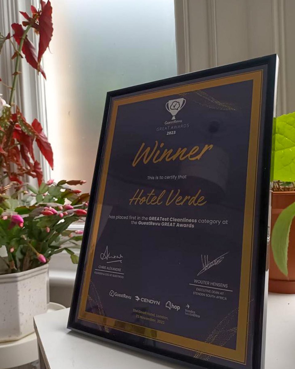 HotelVerde's tweet photo. Hotel Verde WINS @guestrevu GREATest Cleanliness award 🌟🏆

We take great pride in this accolade, which pays testament to our unwavering attention to detail at #AfricasGreenestHotel.

We hope to welcome you soon for a green, clean stay!

https://t.co/FYqqMipIrc https://t.co/OwsDZkck95
