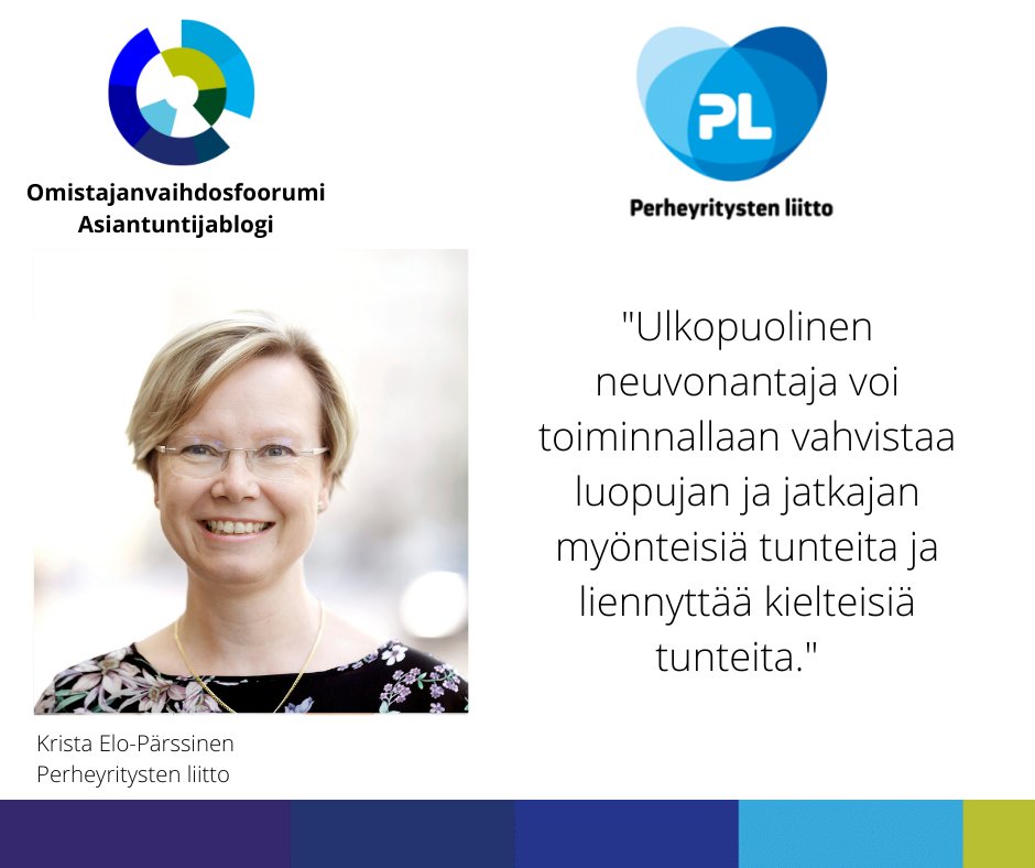 ovfoorumi's tweet photo. Asiantuntijablogissa @Perheyritys'ten liitto @KristaElo kirjoittaa, kuinka ulkopuolinen neuvonantaja voi toiminnallaan vahvistaa luopujan ja jatkajan myönteisiä tunteita ja liennyttää kielteisiä tunteita 🙏
Lue koko blogi neuvonantajan tärkeydestä: https://t.co/AptEfuPs6u https://t.co/Odg5PHjWSx