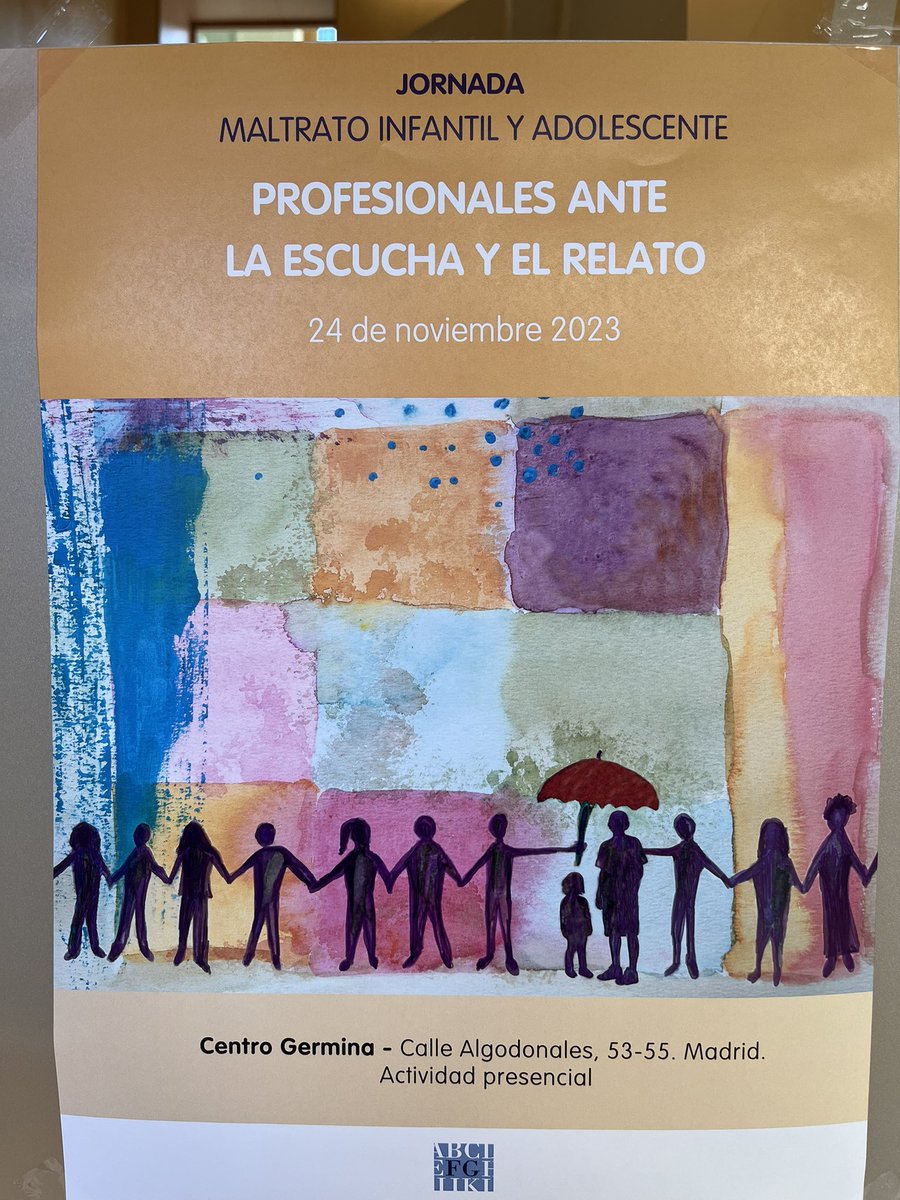 Hoy con #fundaciongermina en la Jornada Maltrato Infantil y Adolescente: Profesionales ante la Escucha y el Relato. Una gozada y compartiendo con el #pdctetuan #germinamadrid