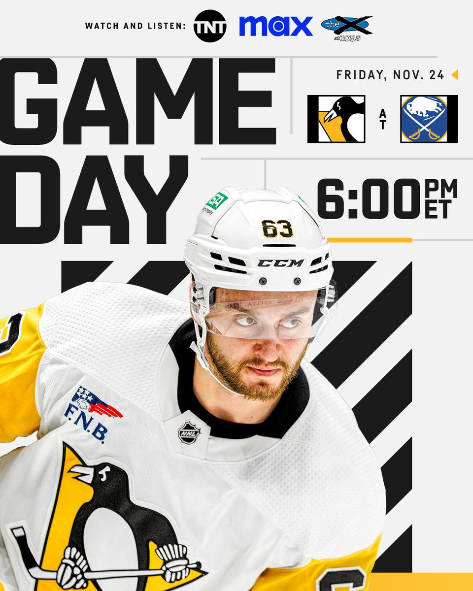 penguins's tweet photo. See you at 6 PM, @BuffaloSabres.

Game preview: https://t.co/BHUOnxl2WP https://t.co/fjDXaS9AO5