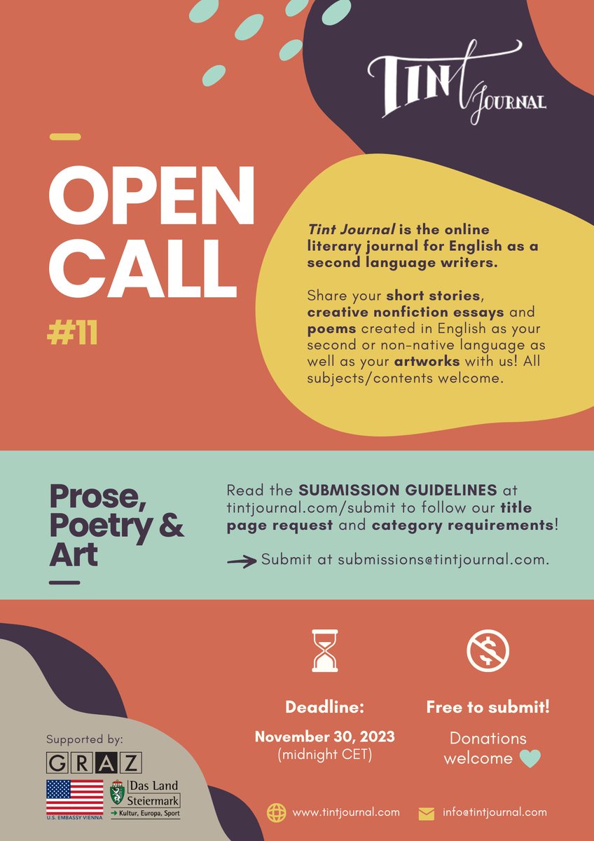 jameshartleybks's tweet image. Happy to be working with this amazing project @tintjournal as an Associate Editor - all #esl #writers get your subs in now #submissionsopen #nonnative #prose #poetry #litmag